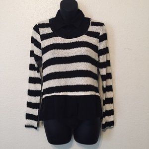 Iris Los Angels Striped Sheer Top Sweater